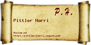 Pittler Harri névjegykártya